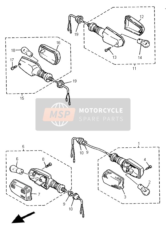 Yamaha XJ900S DIVERSION 1996 Flasher Light for a 1996 Yamaha XJ900S DIVERSION