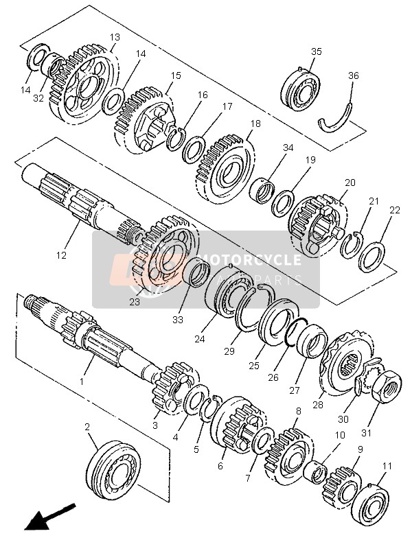 Yamaha XJR1200 1996 Transmission for a 1996 Yamaha XJR1200