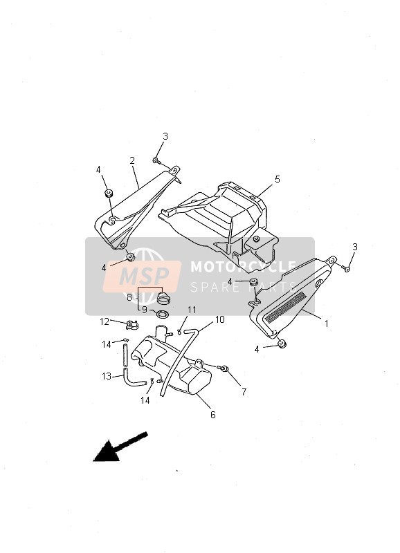 Yamaha FZS600 2000 Side Cover for a 2000 Yamaha FZS600