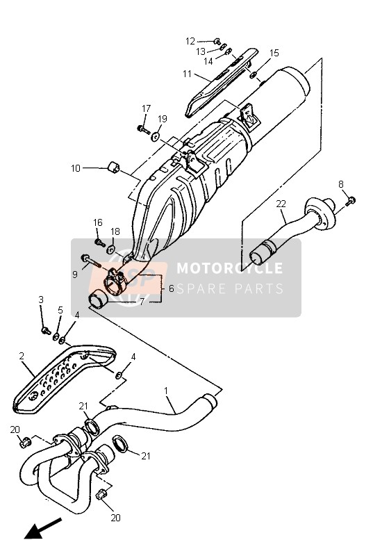 Yamaha XT600E 1996 Exhaust for a 1996 Yamaha XT600E