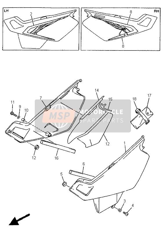 Yamaha XT600E 1996 Side Cover for a 1996 Yamaha XT600E