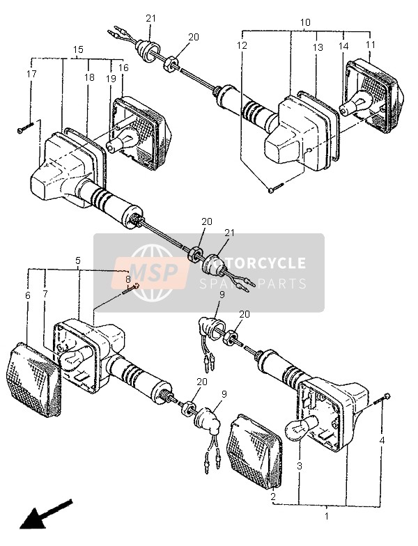 Yamaha XT600E 1996 Luz intermitente para un 1996 Yamaha XT600E