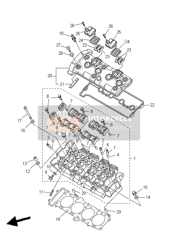 Yamaha YZF-R1 2004 Cylinder Head for a 2004 Yamaha YZF-R1