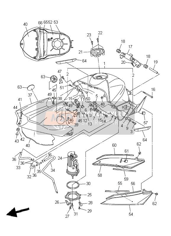 Yamaha YZF-R1 2004 TANK für ein 2004 Yamaha YZF-R1