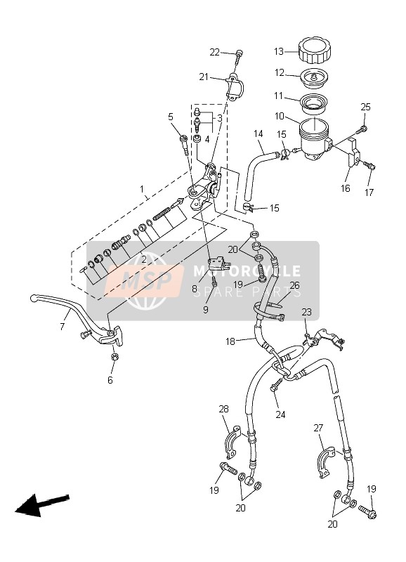 5VYW25870000, Maitr Cylinder SOUS-, Yamaha, 0