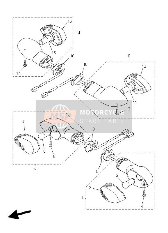 Yamaha YZF-R1 2004 Luce lampeggiante per un 2004 Yamaha YZF-R1