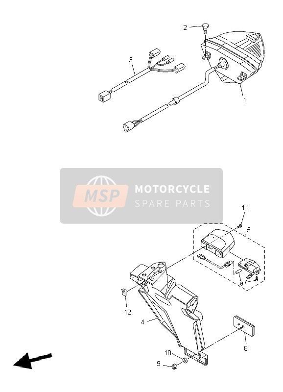 Yamaha YZF-R1 2004 Fanale Posteriore per un 2004 Yamaha YZF-R1