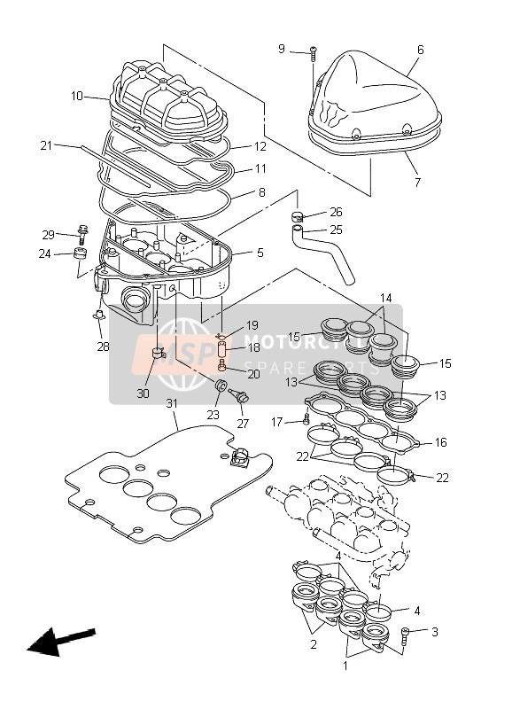 5SL126821000, Beschermer, Hitte, Yamaha, 1