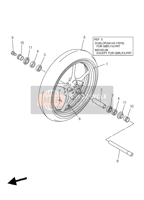 Yamaha YZF-R6 2004 Front Wheel for a 2004 Yamaha YZF-R6