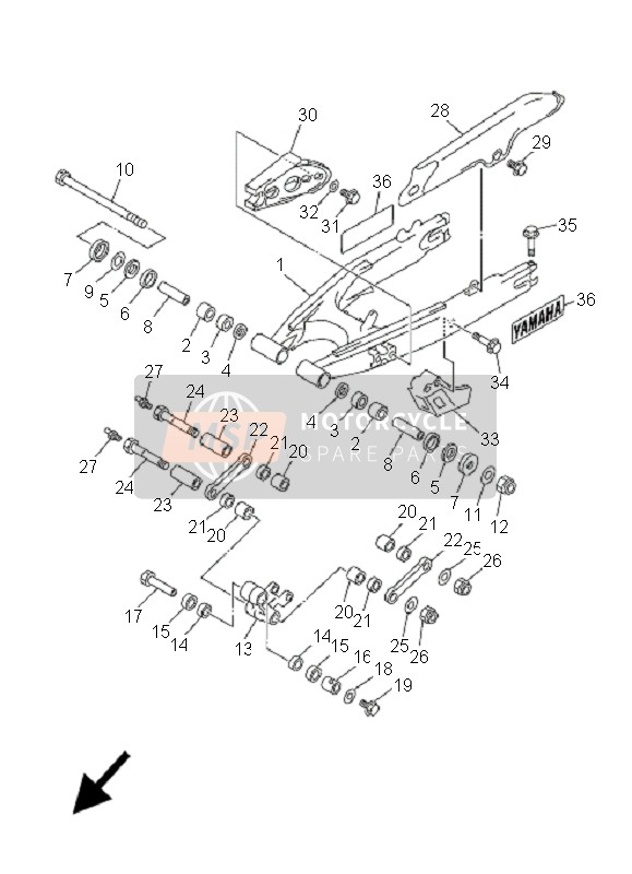 Yamaha DT125RE 2005 Rear Arm for a 2005 Yamaha DT125RE