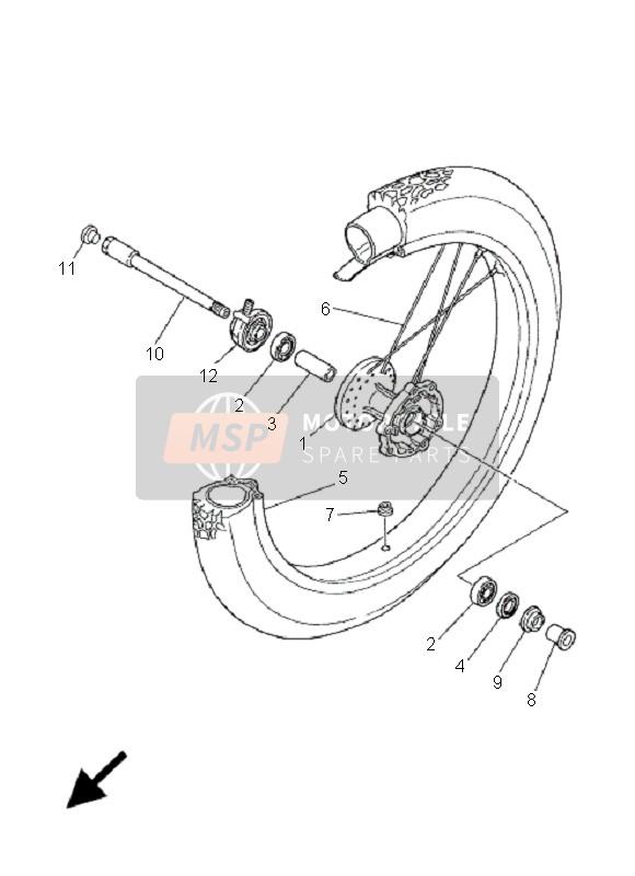 Yamaha DT125RE 2005 Front Wheel for a 2005 Yamaha DT125RE