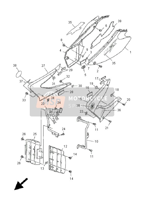 Yamaha DT125X 2005 Side Cover for a 2005 Yamaha DT125X