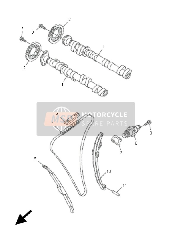 Yamaha FJR1300 2005 Camshaft & Piston for a 2005 Yamaha FJR1300