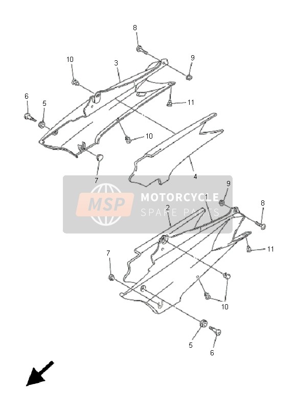 Yamaha FJR1300 2005 SEITLICHE ABDECKUNG für ein 2005 Yamaha FJR1300