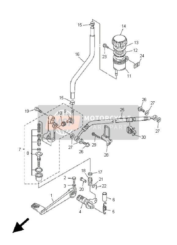 Yamaha FJR1300 2005 Rear Master Cylinder for a 2005 Yamaha FJR1300