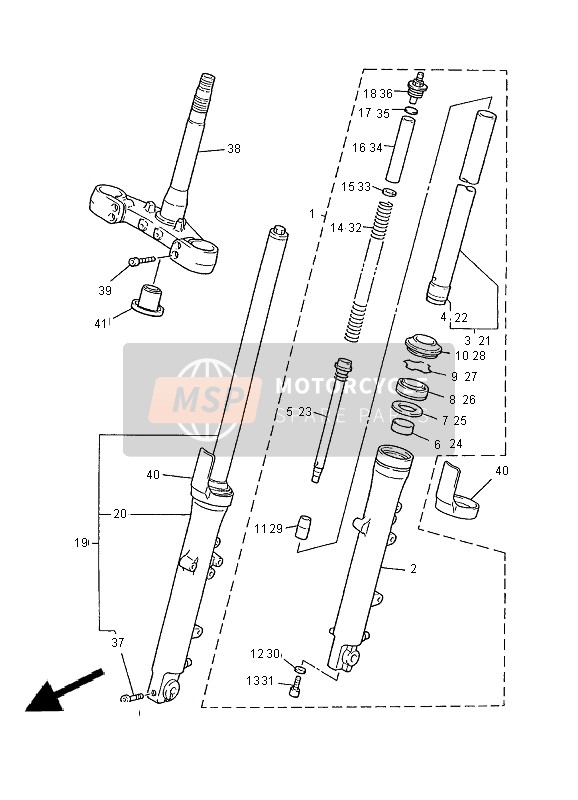 Yamaha XJR1300 2000 Front Fork for a 2000 Yamaha XJR1300