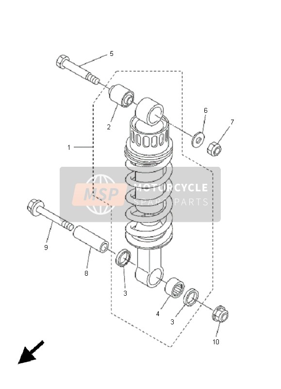 Yamaha FZ6-N 2005 Suspensión trasera para un 2005 Yamaha FZ6-N