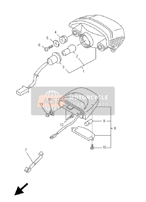 Yamaha FZ6-N 2005 Fanale Posteriore per un 2005 Yamaha FZ6-N