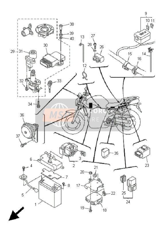 5VK819503200, Relay Assy, Yamaha, 5