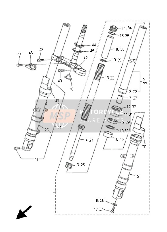 Yamaha FZ6-NS 2005 Front Fork for a 2005 Yamaha FZ6-NS