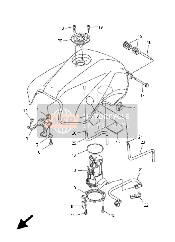 Yamaha FZ6-NS 2005 TANK für ein 2005 Yamaha FZ6-NS