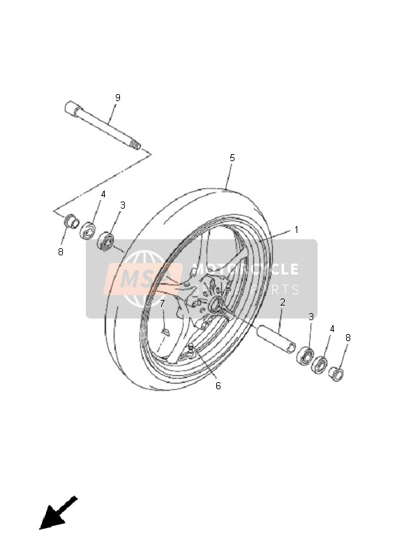 Yamaha FZ6-NS 2005 Front Wheel for a 2005 Yamaha FZ6-NS