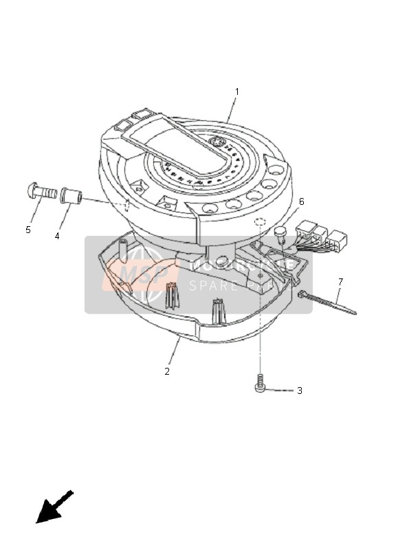 Yamaha FZ6-NS 2005 Meter for a 2005 Yamaha FZ6-NS