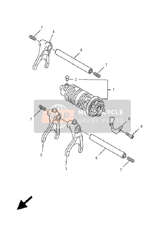 Yamaha FZ6-S 2005 Shift Cam & Fork for a 2005 Yamaha FZ6-S