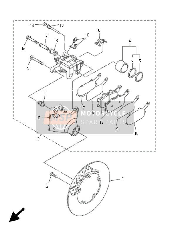 Yamaha FZ6-S 2005 BREMSSATTEL HINTEN für ein 2005 Yamaha FZ6-S