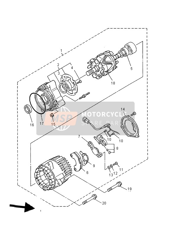 Yamaha XJR1300 2000 Generator for a 2000 Yamaha XJR1300