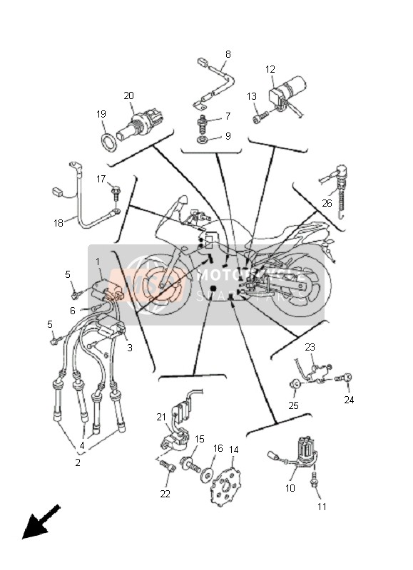 Yamaha FZ6-S 2005 ELEKTRISCH 1 für ein 2005 Yamaha FZ6-S