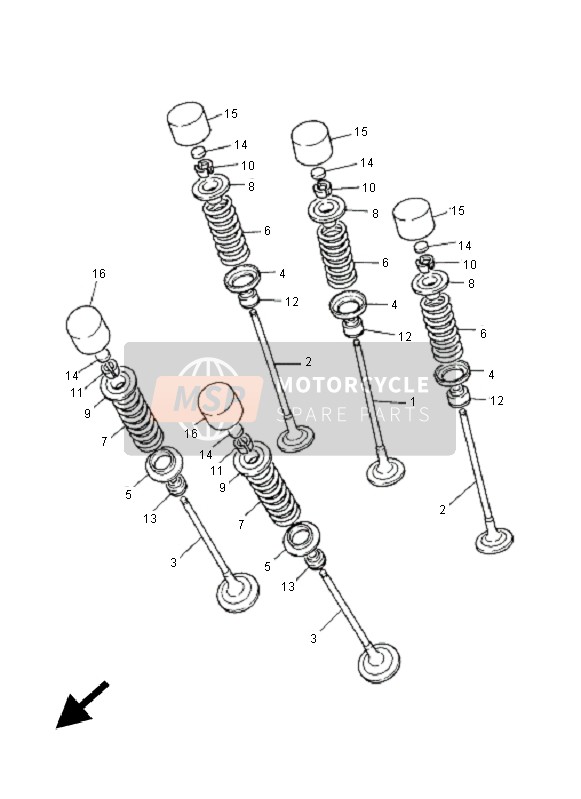 Yamaha FZS1000-S FAZER 2005 Valvola per un 2005 Yamaha FZS1000-S FAZER