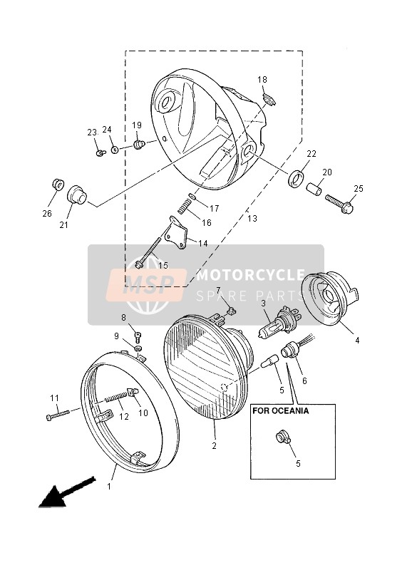 Yamaha XJR1300 2000 SCHEINWERFER für ein 2000 Yamaha XJR1300