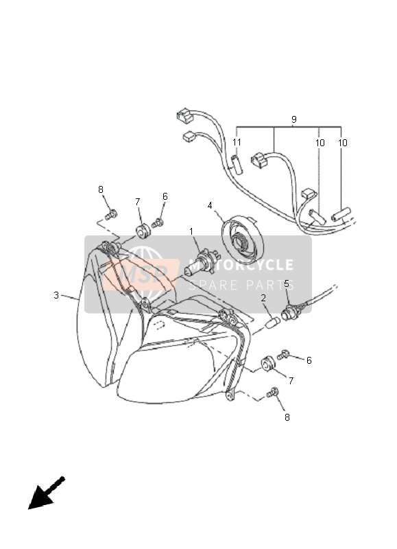 Yamaha FZS1000-S FAZER 2005 Phare pour un 2005 Yamaha FZS1000-S FAZER