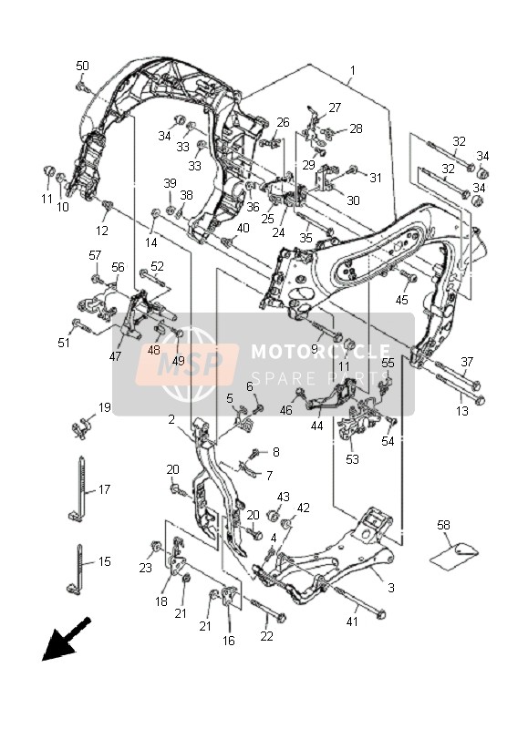 Yamaha MT01 2005 Frame voor een 2005 Yamaha MT01