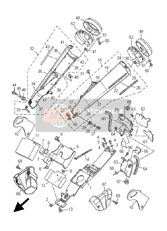 Yamaha MT01 2005 SEITLICHE ABDECKUNG für ein 2005 Yamaha MT01