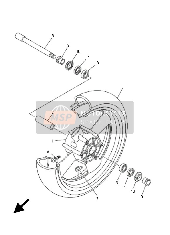 Yamaha MT01 2005 Roue avant pour un 2005 Yamaha MT01