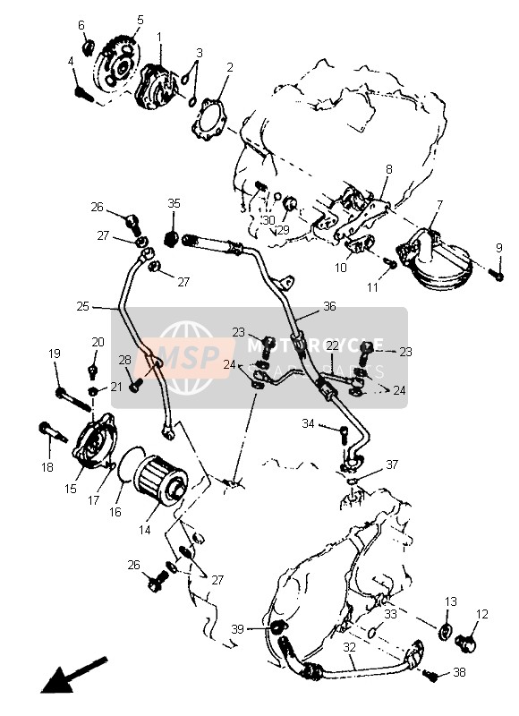 Yamaha XTZ660 TENERE 1996 Oil Pump for a 1996 Yamaha XTZ660 TENERE