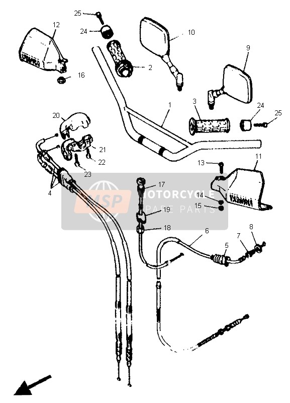 Yamaha XTZ660 TENERE 1996 Steering Handle & Cable for a 1996 Yamaha XTZ660 TENERE