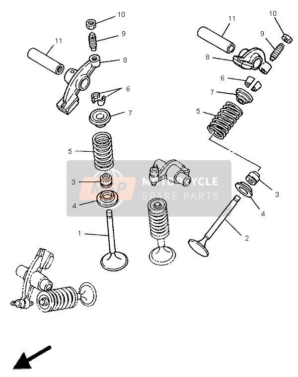 Yamaha XV250 VIRAGO 1996 Válvula para un 1996 Yamaha XV250 VIRAGO