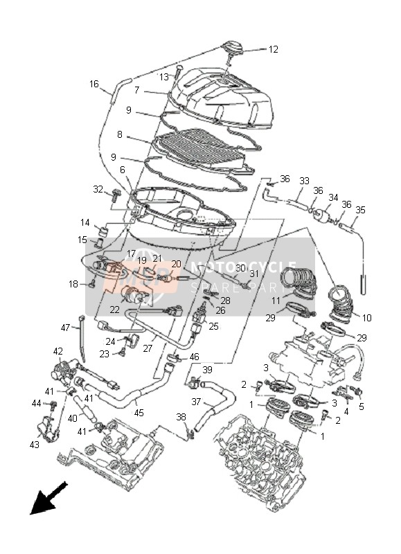 Yamaha TDM900 2005 Intake for a 2005 Yamaha TDM900