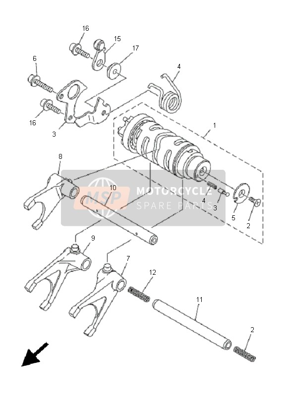 Yamaha TDM900 2005 Shift Cam & Forchetta per un 2005 Yamaha TDM900