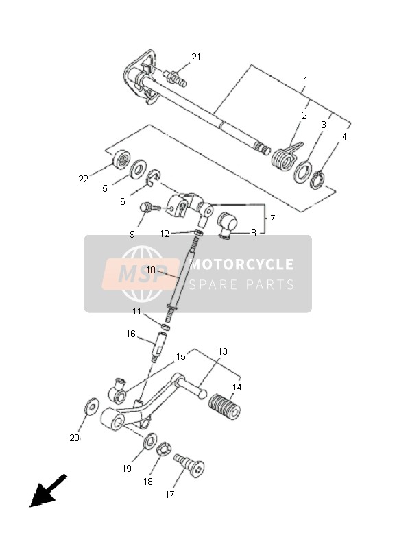 Yamaha TDM900 2005 Shift Shaft for a 2005 Yamaha TDM900