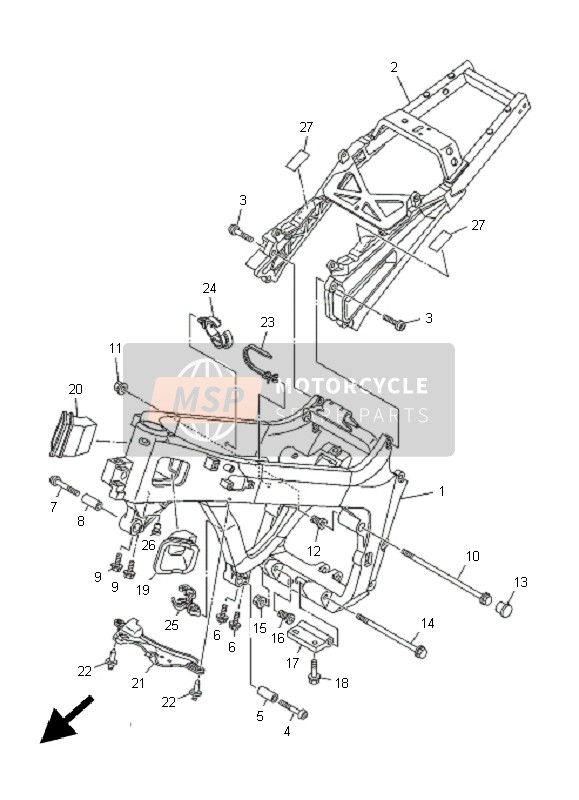 Yamaha TDM900 2005 Frame for a 2005 Yamaha TDM900