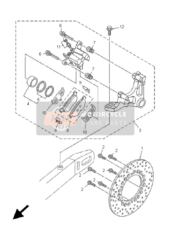 Yamaha TDM900 2005 BREMSSATTEL HINTEN für ein 2005 Yamaha TDM900