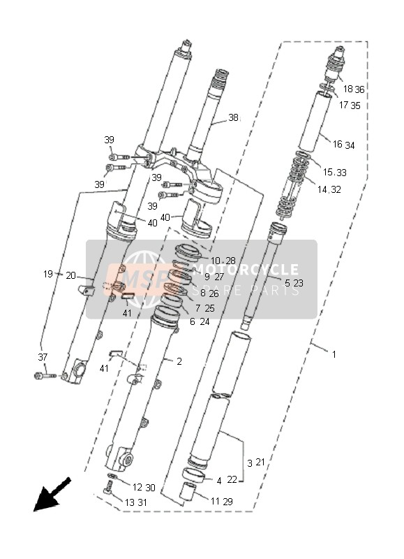 Yamaha TDM900A 2005 Front Fork for a 2005 Yamaha TDM900A