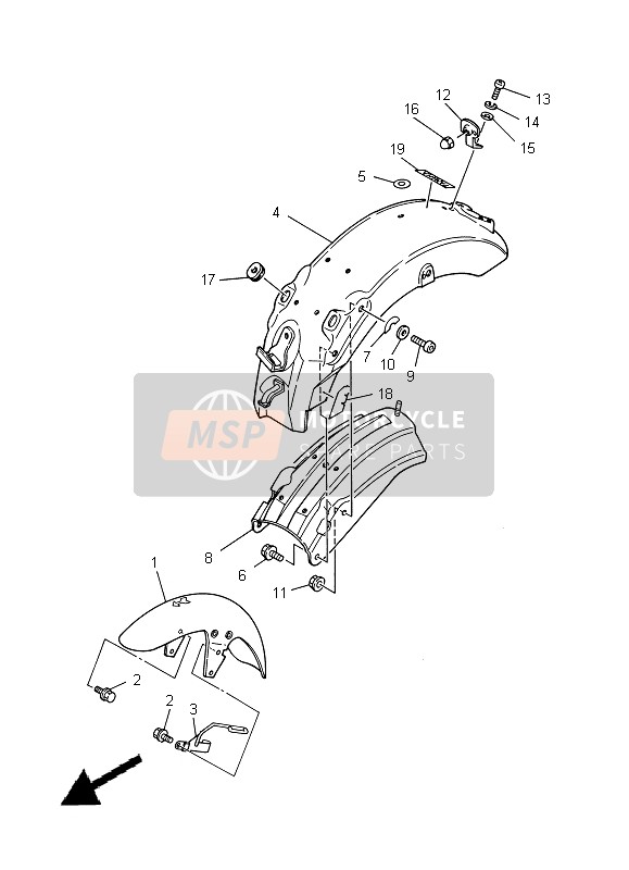 2UJ2161000PC, Rear Fender Comp., Yamaha, 0