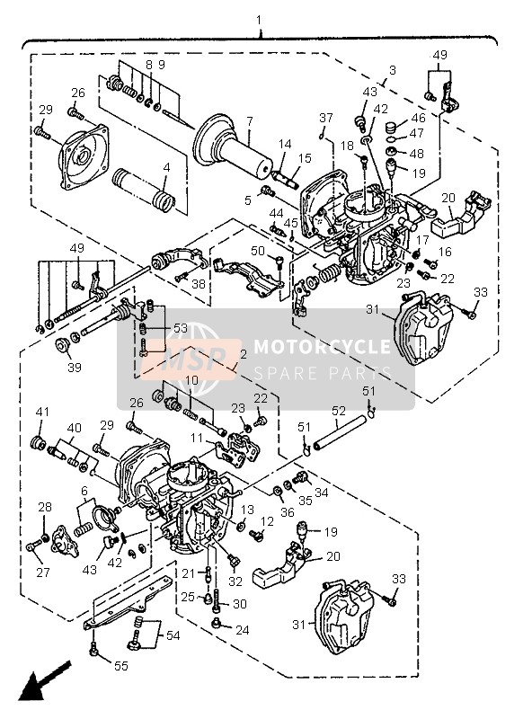 Yamaha XV535-S VIRAGO 1996 Carburettor for a 1996 Yamaha XV535-S VIRAGO