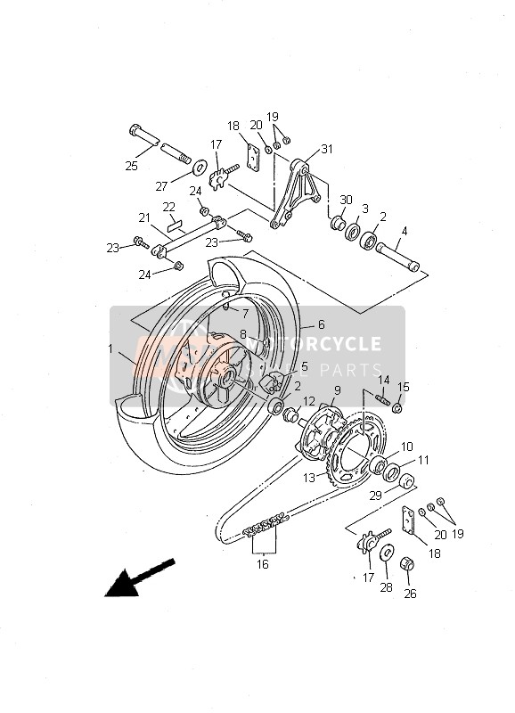 Yamaha FZS600 2000 Rueda trasera para un 2000 Yamaha FZS600