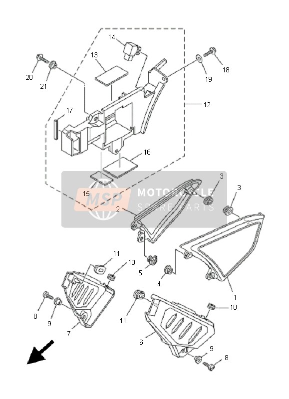 5EJ2414H0000, Damper, Bord 1, Yamaha, 0